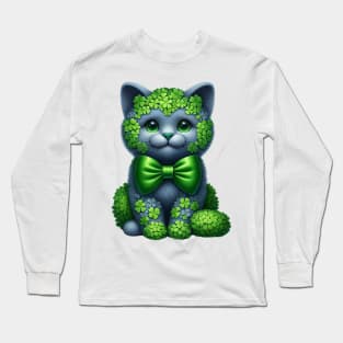 Clover Russian Blue Cat St Patricks Day Long Sleeve T-Shirt